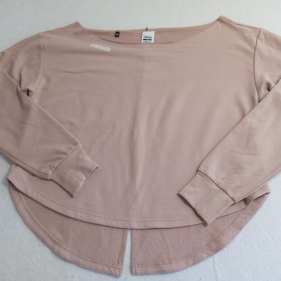 Gymshark Tops - Gymshark Top Sweatshirt Womens Medium Brown Hi Low Slit Back Long Sleeve